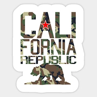 California Republic (camo bear style) Sticker